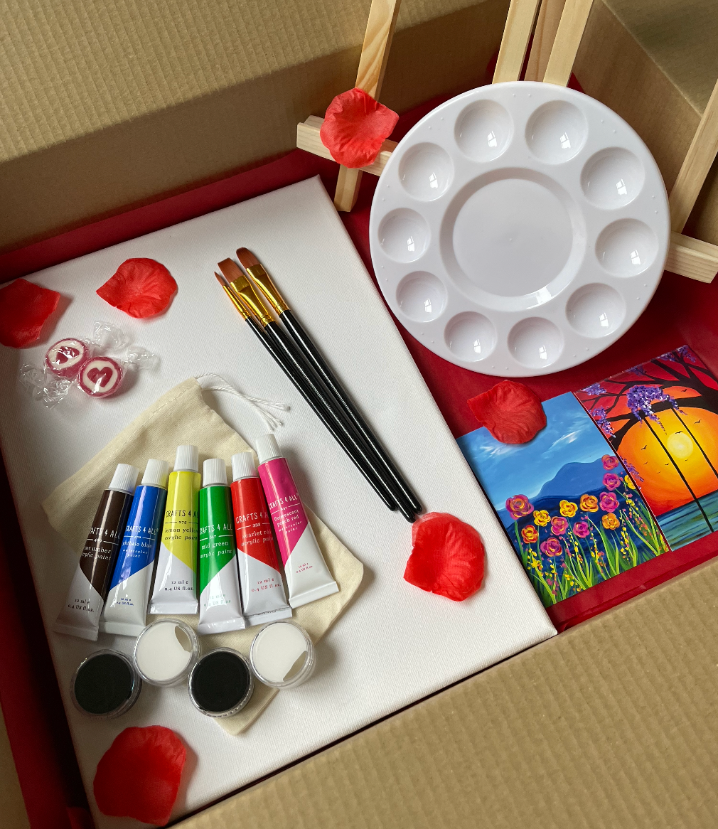 Valentines Sip and Paint Kit for One