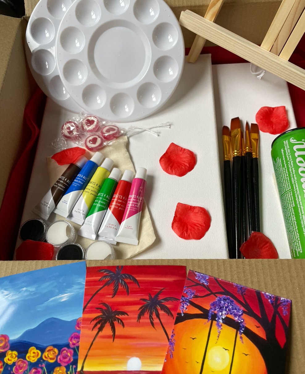 Valentines Sip and Paint Kit for One